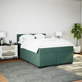 vidaXL Boxspringbett 140 x 200 cm Dunkelgrün