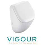 Vigour DERBY Urinal Zulauf verdeckt mit SoftClose Deckel und Ablaufgarnitur
