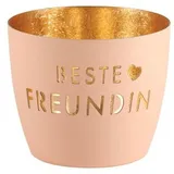 G-C Windlicht Madras Beste Freundin Eisen Pastellorange/Gold