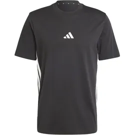 adidas Essentials 3-Streifen Single Jersey Kurzarm-T-Shirt Black / White S