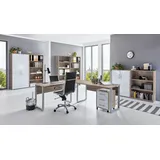 BMG-Möbel Bmg Möbel Büromöbel-Set Office Edition Set 7, eiche Sonoma/ weiß