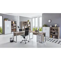 BMG-Möbel Bmg Möbel Büromöbel-Set Office Edition Set 7, eiche Sonoma/ weiß