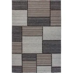 Teppich CALO-DELUXE "Roxy 120" Gr. 4, beige (natur, creme), B:160cm H:6mm L:230cm, Baumwolle, Kunstfaser, Wolle, Teppiche, Jacquard, Flachgewebe, Wohnzimmer, Esszimmer