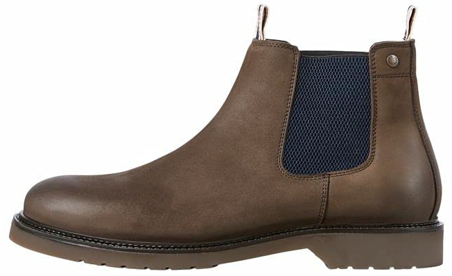 Jack & Jones Herren JFWLEYTON Leather Chelsea Boot, Brown Stone, 45 EU