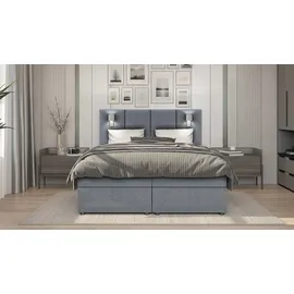 Best For Home Parma Bonellfederkern inkl. 7-Zonen Topper T-30-Boxspringbett mit betkasten, mit Lieferung, Aufbau & Entsorgung