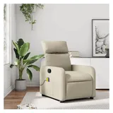 vidaXL Massagesessel 146 x 76,5 x 0 cm Creme Kunstleder mit Fernbedienung