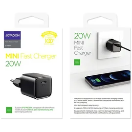 Joyroom USB Typ C 20W Power Delivery Quick Charge 3.0 AFC schwarz