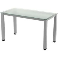 Rocada Schreibtisch Executive BxTxH 120x60x73cm Gestell grau Platte Glas