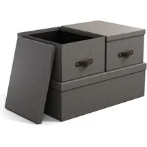 Bigso Box of Sweden Aufbewahrungsbox Inge 3 x 3-tlg. grau