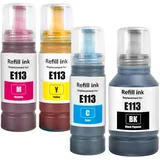 LAIPENG 113 Tinte Kompatibel mit Epson 113 für Ecotank ET-16150 ET-16600 ET-16650 ET-16680 ET-5150 ET-5160 ET-5170 ET-5800 ET-5850 ET-5880 Pro ET-15000 ET-5800 ET-5850 ET-5880 Drucker (BK/C/M/Y)