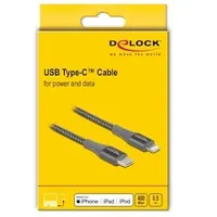 DeLock Daten- und Ladekabel USB Type-C zu Lightning für iPhone, iPad grau 0,5 m