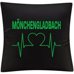 multifanshop Kissenbezug - Mönchengladbach - Herzschlag - Druck grün - Kissen