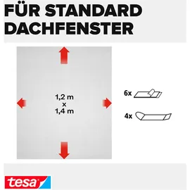 Tesa Fliegengitter Dachfenster 120 x 140 cm Anthrazit