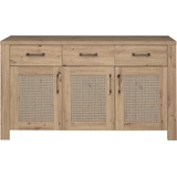 Mäusbacher Mares Sideboard Holzwerkstoff Asteiche/Wiener Geflecht 162x89x42 cm x 89 cm x 42 cm,