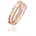 Ring 925 Sterling Silber Geo Ring Set Twisted in Rosegold Gr 56