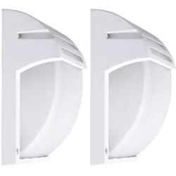 2x Außen Wand Leuchten ALU Glas Fassaden Grundstück Garten Lampen weiß IP44