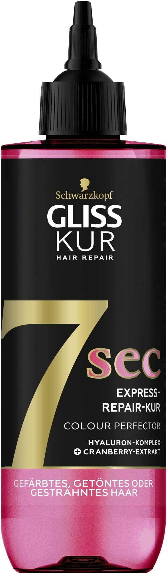 Gliss Kur 7 Sec Express-Repair Kur Colour Perfector (200 ml), Haarkur repariert das Haar in nur 7 Sekunden, für 7x stärkeres Haar und 7x weniger Haarbruch