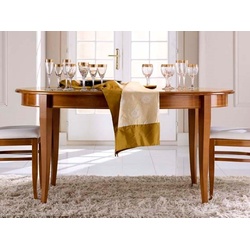Casa Padrino Luxus Biedermeier Esstisch Braun - Ovaler ausziehbarer Massivholz Esszimmertisch - Biedermeier Esszimmer Möbel - Luxus Qualität - Made in Italy