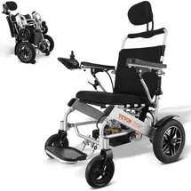 Vevor Faltbarer Elektrorollstuhl für Senioren 508 mm Sitzbreite 136 kg Tragkraft geländegängig verstellbare Rückenlehne
