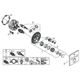 Grohe Grohtherm SmartControl Duschthermostat eckig für 3 Verbraucher Hard Graphite gebürstet 29126AL0