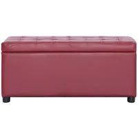 vidaXL Ottoman mit Stauraum 87,5 cm Weinrot Kunstleder