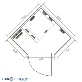 SANOTECHNIK Carbon 3 Infrarotkabine 2 Pers. 150x150x195 cm