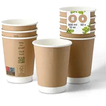 BIOZOYG Kaffeebecher 0,3 l Braun 50 St.