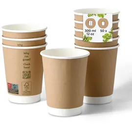 BIOZOYG Kaffeebecher 0,3 l Braun 50 St.