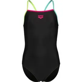 Arena GIRL'S SWIMSUIT LIGHT DROP SOLID Schwarz/Grün/Pink 116