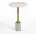 FineBuy 37cm Design Marmor Platte weiß Wohnzimmertisch