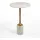 FineBuy Beistelltisch 37cm Design Marmor Platte weiß Wohnzimmertisch Couchtisch Metall