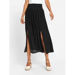 Schlupfrock INSPIRATIONEN, Damen, Gr. 48, schwarz, 100% Viskose, unifarben, lang, Röcke