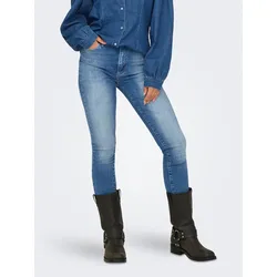 Skinny-fit-Jeans ONLY "ONLFOREVER ICON HW SK LAK DNM GEN474NOOS", Damen, Gr. 26, Länge 32, blau (schwarz medium blau denim), Denim/Jeans, Obermaterial: 97% Baumwolle, 3% Elasthan, unifarben, modisch, skinny fit, Jeans
