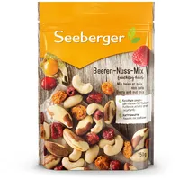 Seeberger Beeren-Nuss-Mix, Knackige Mischung aus Paranusskernen, Cashews, Mandeln mit fruchtigen Physalis, Himbeeren & Cranberries - vielfältig im Geschmack, vegan (1 x 150 g)