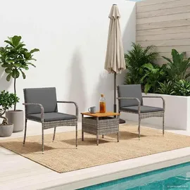 vidaXL Garten Bistro Set 3-tlg. Grau