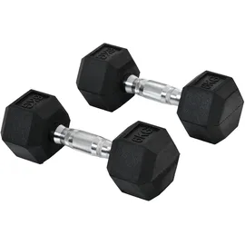 Homcom Gummi-Hantel Metall Gummi