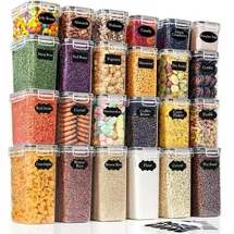 luxuskollektion Vorratsdosen Deckel Luftdicht Schwarz 24-teiliges Set