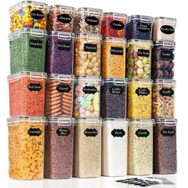 luxuskollektion Vorratsdosen Deckel Luftdicht Schwarz 24-teiliges Set