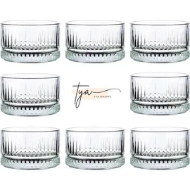 tya gruppe TYA I Premium Kristall Glas Dessertschalen 8er Set 235ml BLEI FREI Dessertbecher, Puddingschalen, Dessert Schalen Glas, Obst Servierschalen, Soßenschalen, Dessert Bowls, Schalen