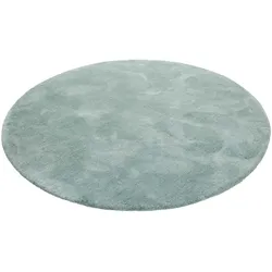 Hochflor-Teppich ESPRIT "Relaxx", blau (türkis, grau), H:25mm Ø:200cm, Kunstfaser, Teppiche, Wohnzimmer, sehr große Farbauswahl, weicher dichter Hochflor