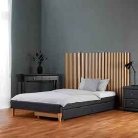 Homestyle4u Polsterbett 90 x 200 cm Grau