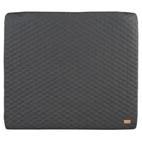 roba Wickelauflage Luxe 85 x 75 cm - Wickelunterlage abwaschbares veganes Leder - Wickeltischauflage im Design Greyish gesteppt Graphite gesteppt - Anthrazit