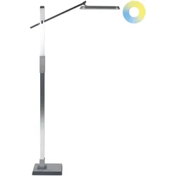 LED Stehlampe AQUARIUS mit Dimmer Metall Silber