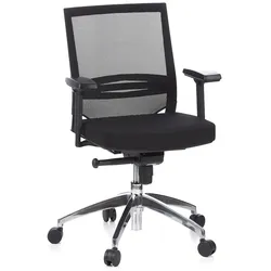 Bürostuhl / Chefsessel PORTO PRO Sitz Stoff / Rücken Netz schwarz hjh OFFICE