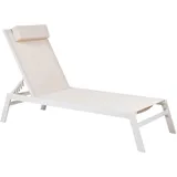 Beliani Gartenliege beige Weiss 190x66x23