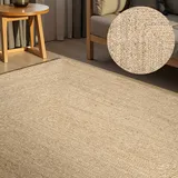 HANSE HOME Teppich Juteteppich Teppich Juno, rechteckig, Höhe: 9 mm, Jute, Shape, Handgemacht, Wohnzimmerteppich, Naturteppich, Wohnzimmer weiß 60 cm x 90 cm x 9 mm