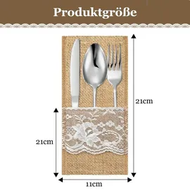 OEM Jute Bestecktaschen Weiß 22 x 11 cm