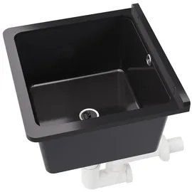 QLS Ausgussbecken 40 x 38 x 22,8 cm Schwarz