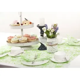 sovie HOME Tischläufer Liv in Apfelgrün aus Linclass® Airlaid, 40 cm x 4,80 m, 1 Stück - Floral Blumen