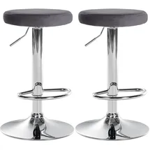 CLP 2er Set Barhocker Ponte Samt I Drehbarer Thekenhocker I Höhenverstellbarer Hocker I Küchenhocker mit Metallgestell